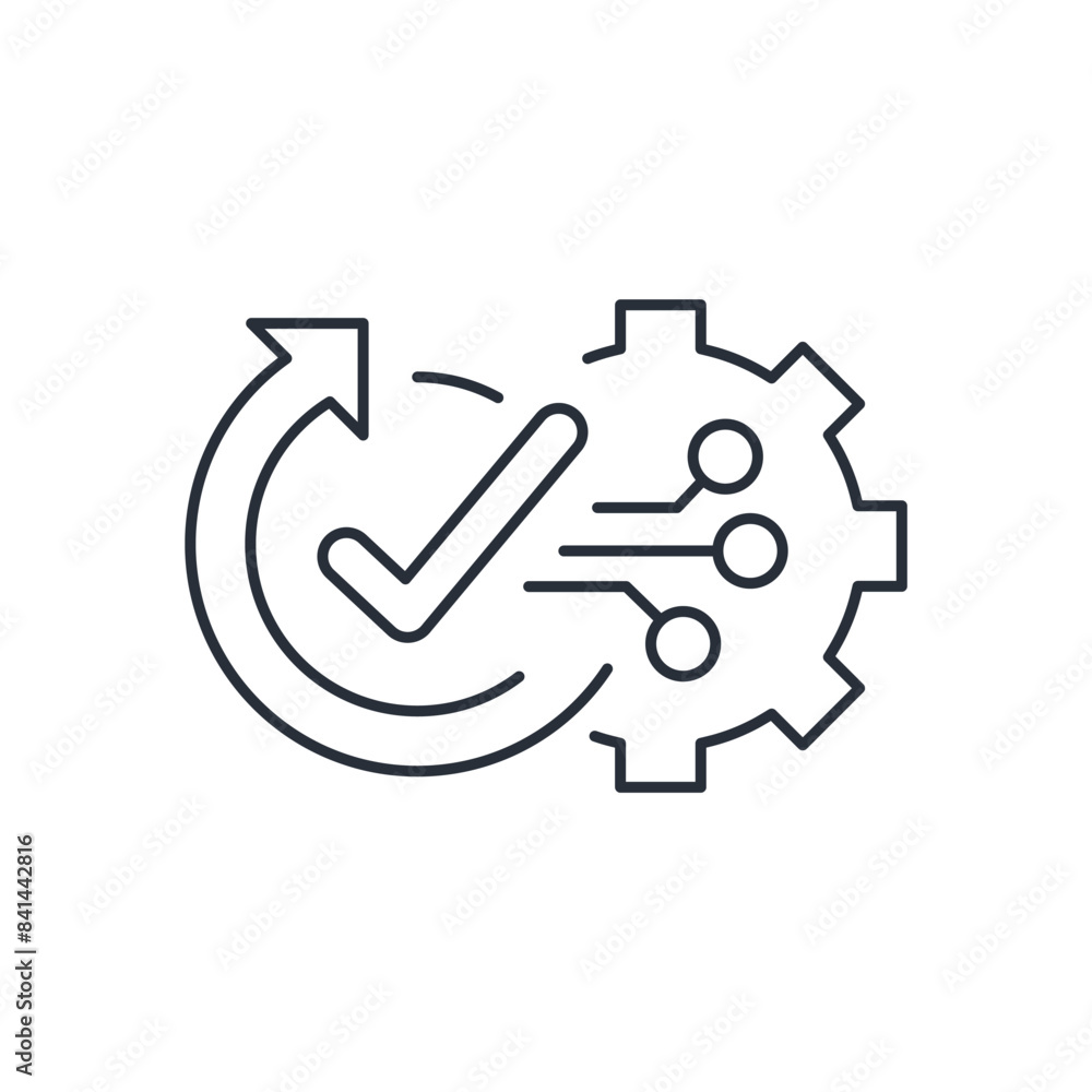 The process of electronic digital transformation. Vector linear icon isolated on white background. The process of electronic digital transformation. Vector linear icon isolated on white background.