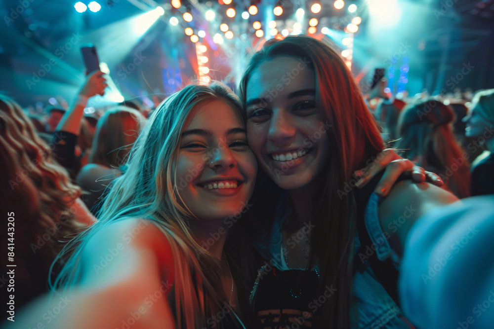 two women are smiling and posing for a picture two women are smiling and posing for a picture