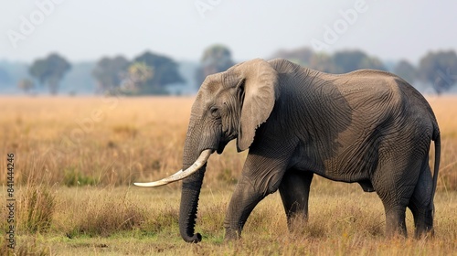 African elephant looking for food. Generative Ai