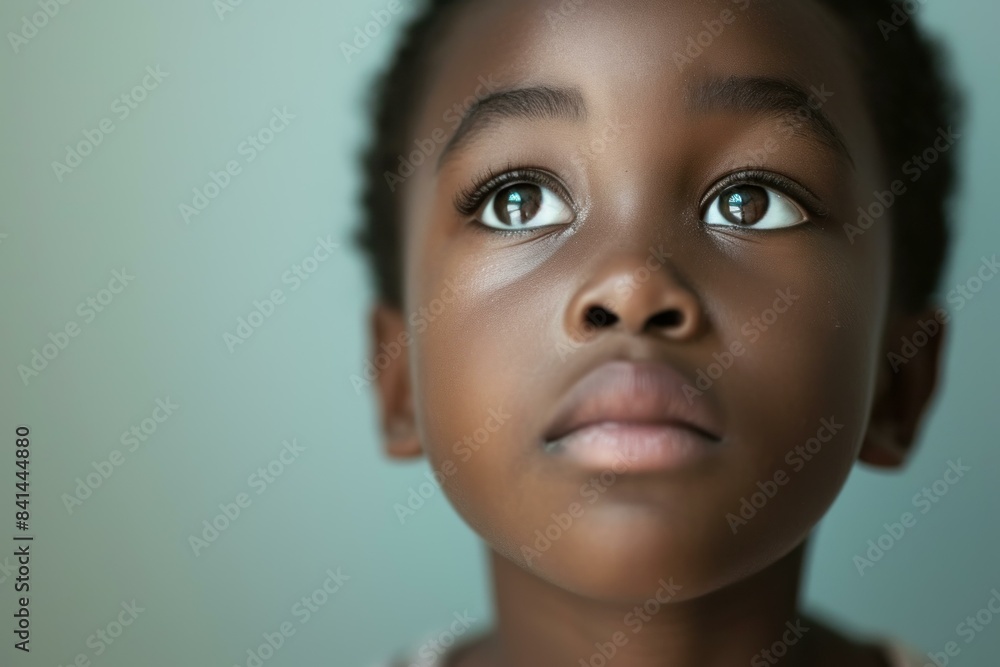 Timeless Black child portrait. Young human. Generate AI Timeless Black child portrait. Young human. Generate AI