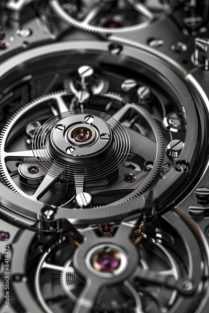 Intricately Crafted Clockwork Mechanism in High-Contrast Metallic Tones Intricately Crafted Clockwork Mechanism in High-Contrast Metallic Tones