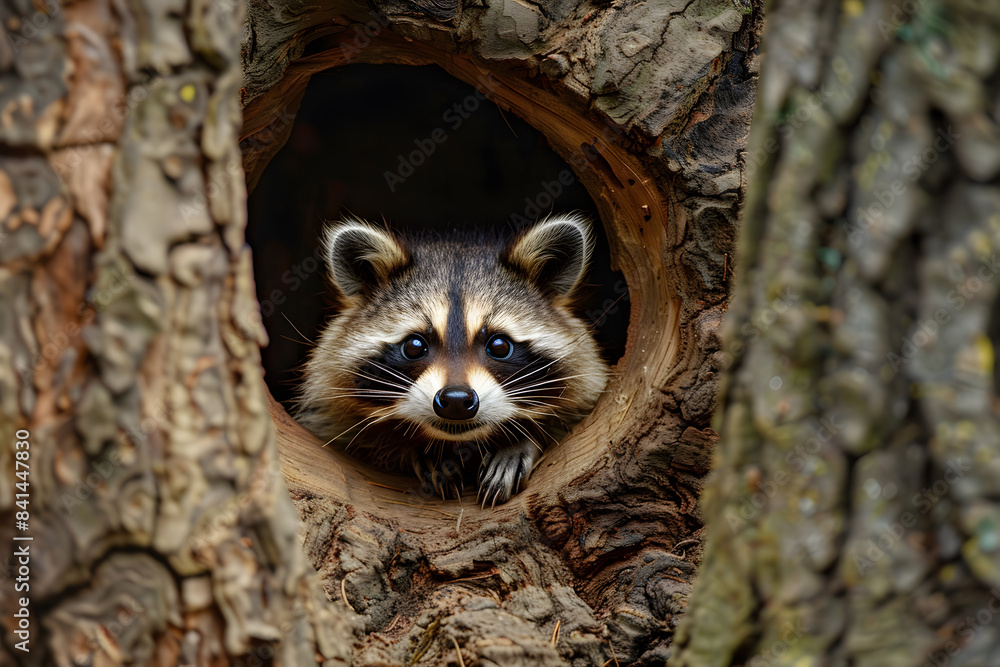 Obraz premium raccoon in the tree