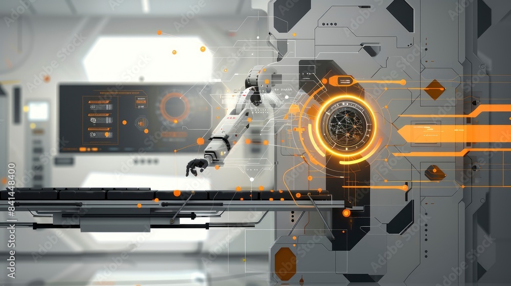 Obraz premium Medical technology with robotic surgery