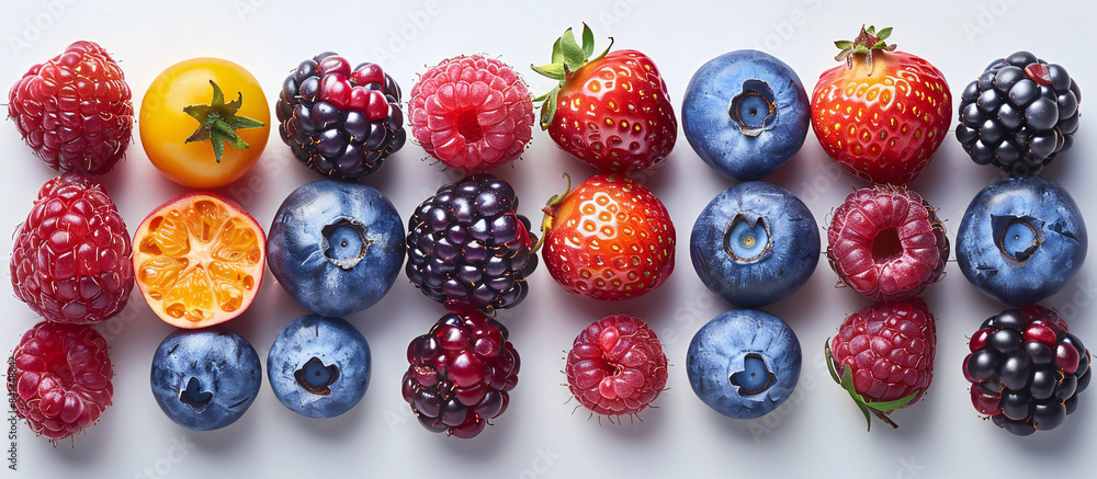 Berries Collection on White Background Berries Collection on White Background