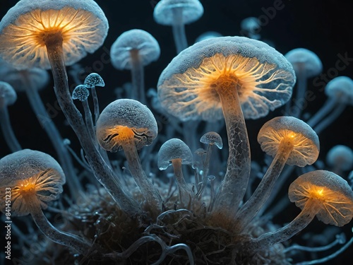 Transparent mushroom cluster