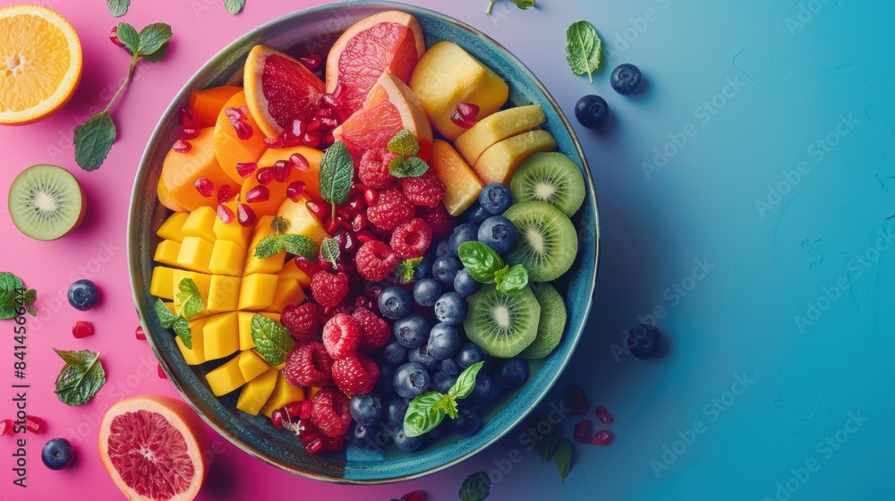AI-Powered Nutritional Insight Front View of Personalized Diet Plan Analysis in Triadic Colors AI-Powered Nutritional Insight Front View of Personalized Diet Plan Analysis in Triadic Colors