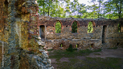 Old Ksiaz Castle Ruins in Poland photo