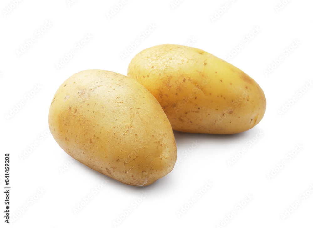 Tasty young boiled potatoes isolated on white Tasty young boiled potatoes isolated on white