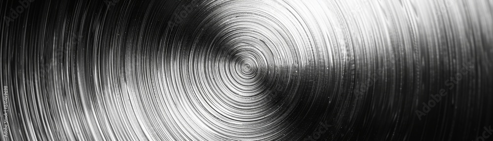 Abstract metallic circular texture in black and white with gradient light, perfect for backgrounds or industrial-themed designs. Abstract metallic circular texture in black and white with gradient light, perfect for backgrounds or industrial-themed designs.