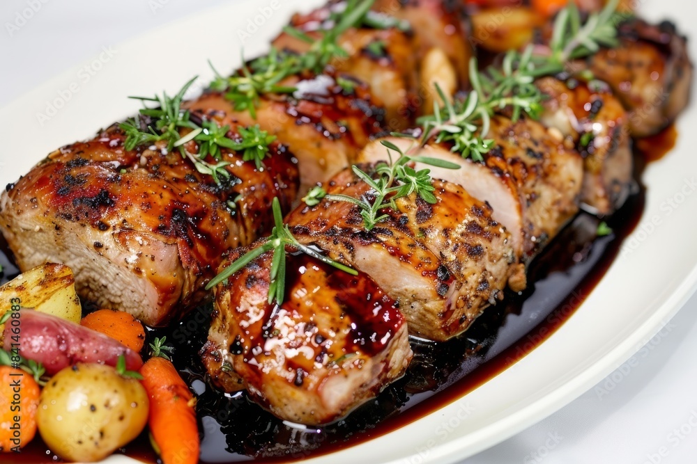 Balsamic Roast Pork Tenderloins with Fragrant Herb-Infused Veggies Balsamic Roast Pork Tenderloins with Fragrant Herb-Infused Veggies
