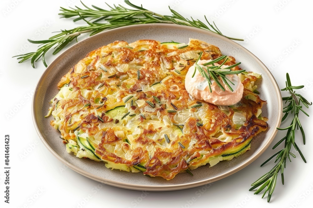Gourmet Baked Zucchini and Potato Pancake with Tangy Salmon Cream Cheese Gourmet Baked Zucchini and Potato Pancake with Tangy Salmon Cream Cheese