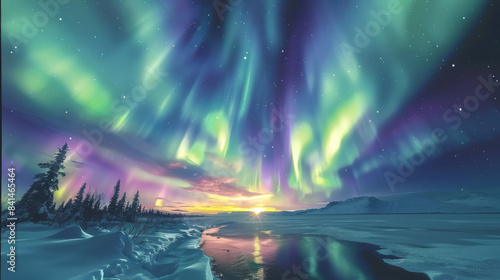 Wallpaper Mural Depict the enchanting Northern Lights dancing across the sky. Generative AI. Torontodigital.ca