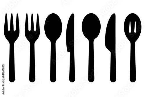 silhouette cutlery  icon vector illustration