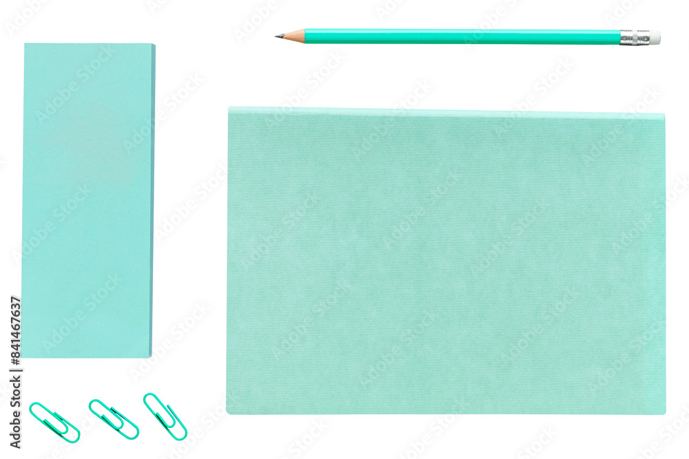 Blank blue note paper stationary design element Blank blue note paper stationary design element