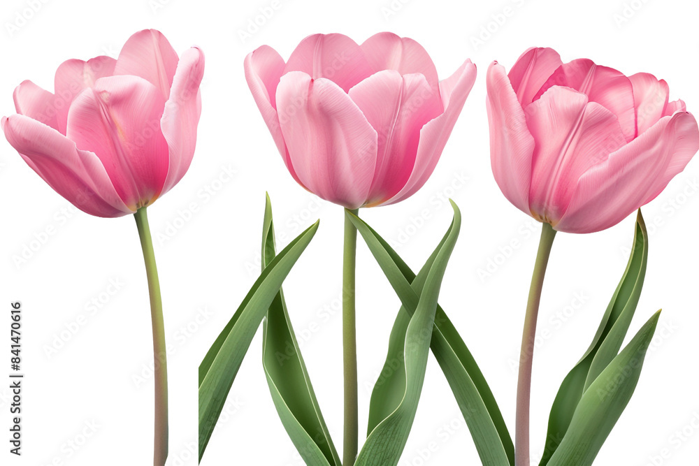 Pink tulips isolated on transparent background Pink tulips isolated on transparent background