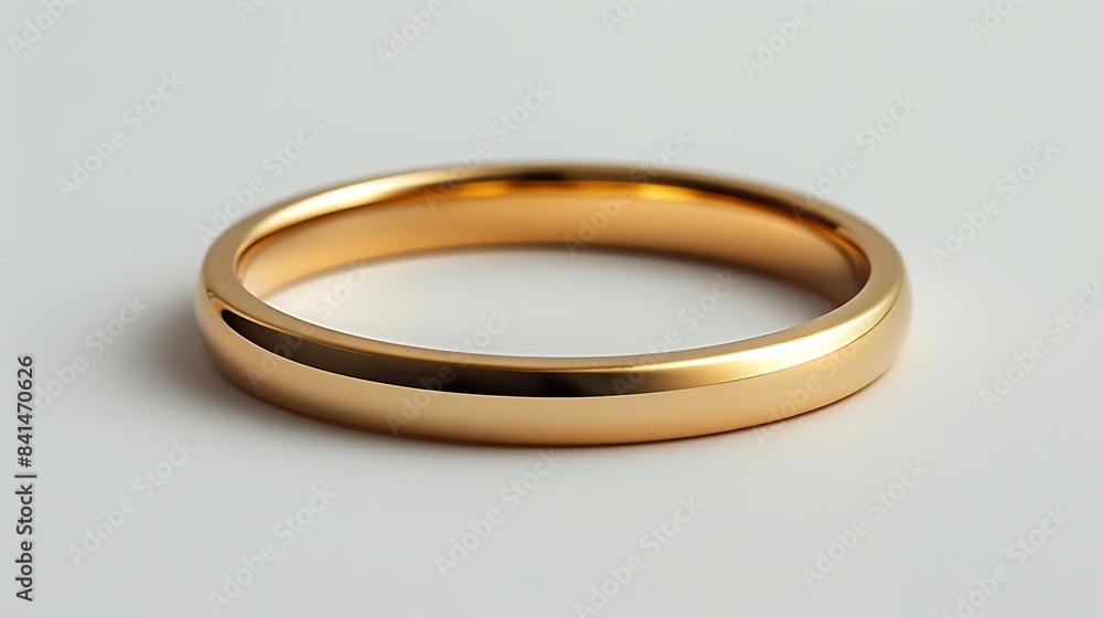 A plain gold band on a white background A plain gold band on a white background