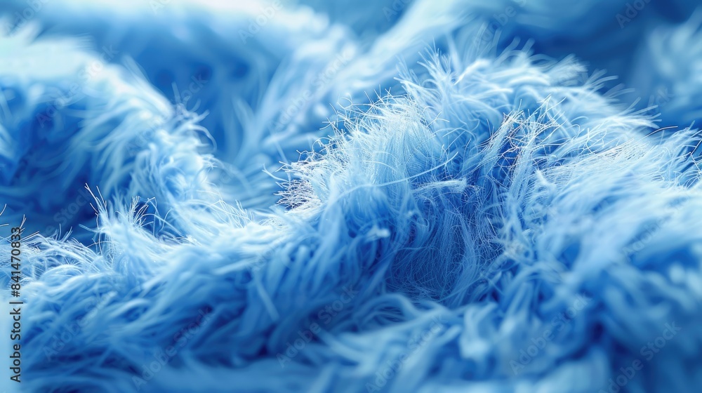 Obraz premium Macro view of a textured blue fluffy cloth abstract background