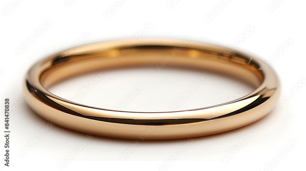A plain gold band on a white background A plain gold band on a white background