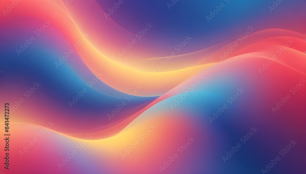 Smooth gradient background red blue yellow color abstract wave backdrop, banner poster header design Smooth gradient background red blue yellow color abstract wave backdrop, banner poster header design