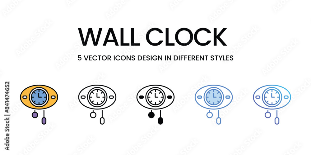 Wall Clock icons vector set stock illustration. Wall Clock icons vector set stock illustration.