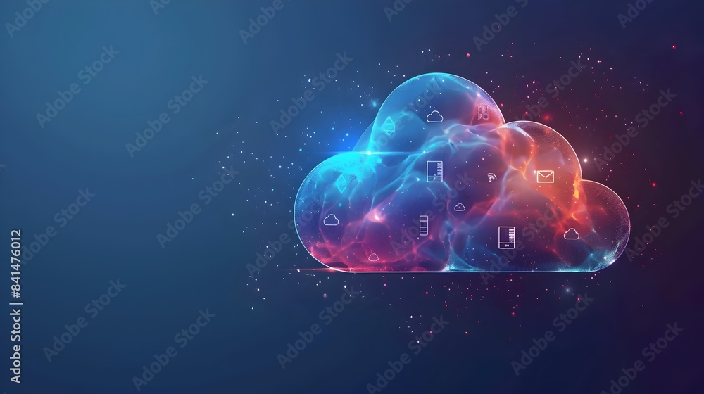 Abstract Cloud Disaster Recovery Concept with Backup and Icons Abstract Cloud Disaster Recovery Concept with Backup and Icons