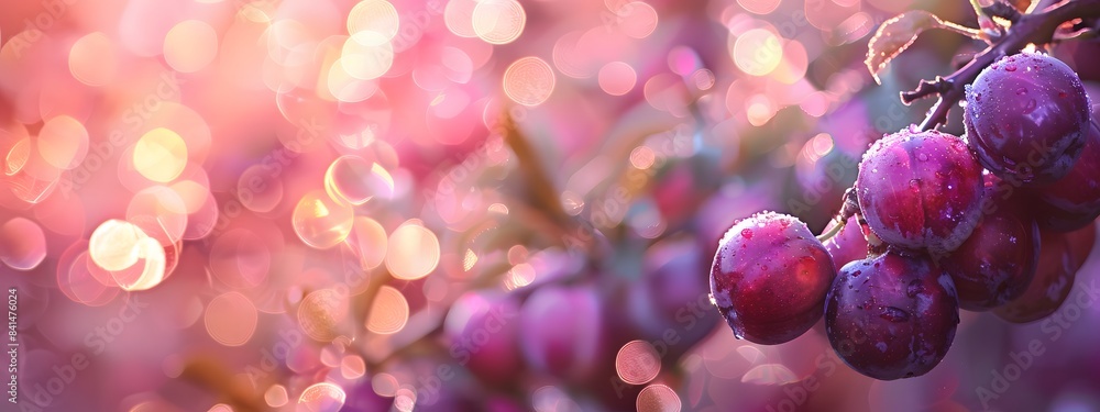 Ripe plums on a blurred background. Ripe plums on a blurred background.