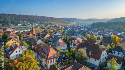 Panoramic view of Ulm, Germany in Baden-Wurttemberg with picturesque houses photo