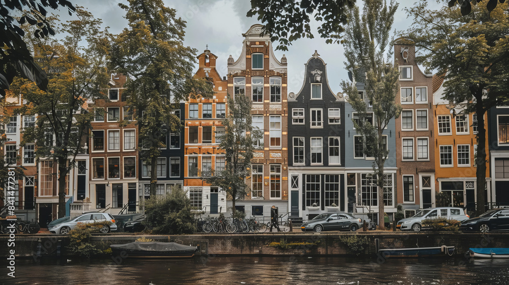 Obraz premium Historic buildings along Keizersgracht canal in Amsterdam, Netherlands