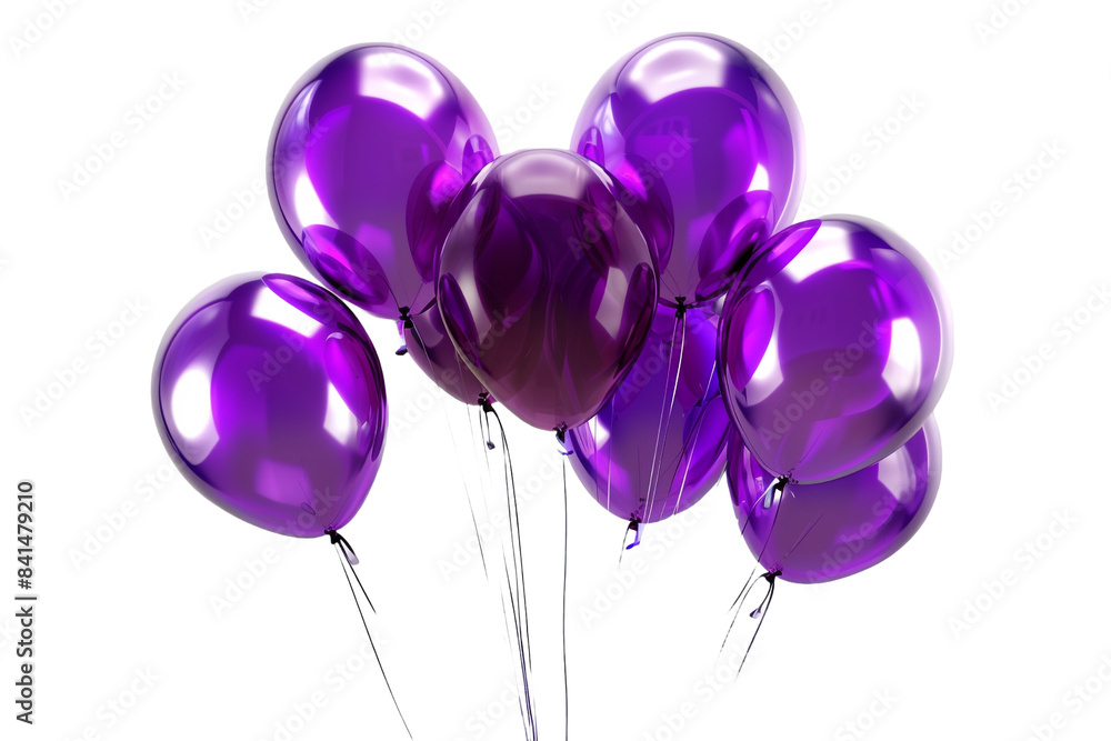 Purple balloons isolated on transparent background Purple balloons isolated on transparent background