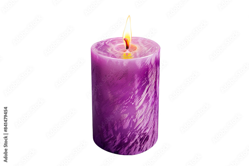 Purple candle isolated on transparent background Purple candle isolated on transparent background