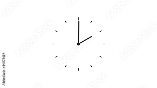 Analog clock spinning animation loop, alpha channel included.