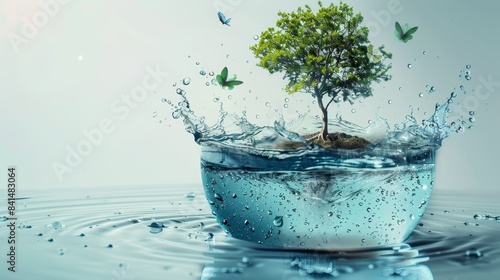 Supporting water conservation initiatives. AI generate illustration photo