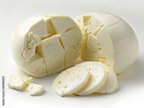 Mozzorella cheese plus some sliced Mozzorella cheese beside photo