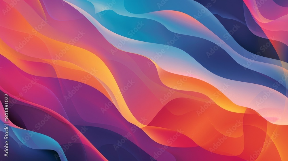 Abstract colorful wavy background with vibrant hues of blue, purple, red and orange. Abstract colorful wavy background with vibrant hues of blue, purple, red and orange.