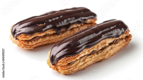 Wallpaper Mural Two chocolate covered pastries on a white background Torontodigital.ca