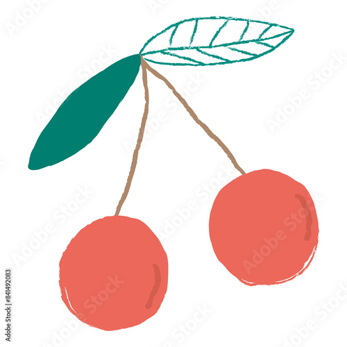 Wallpaper Mural Png pastel hand drawn cherry fruit clipart Torontodigital.ca