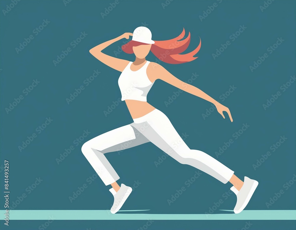 logo femme sport et danse hip hop énergie sur rond rouge en dessin ia logo femme sport et danse hip hop énergie sur rond rouge en dessin ia