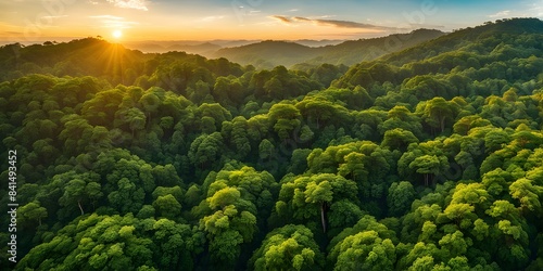 aerial view of dense verdant rainforest