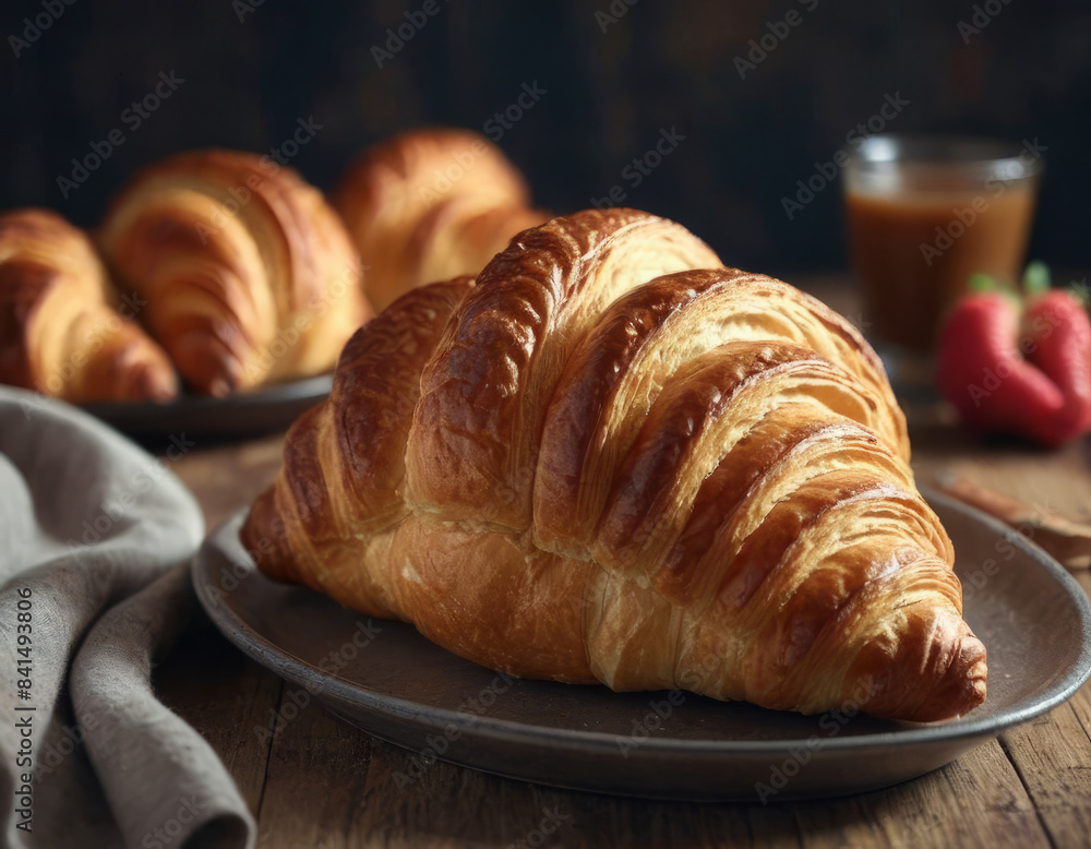 Una brioche con strati visibili e una doratura uniforme.
Una brioche con strati visibili e una doratura uniforme.