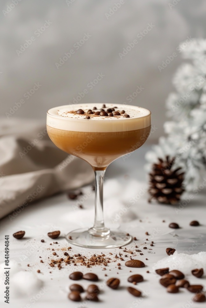 Decadent Coffee Cocktail with Cream and Beans Decadent Coffee Cocktail with Cream and Beans