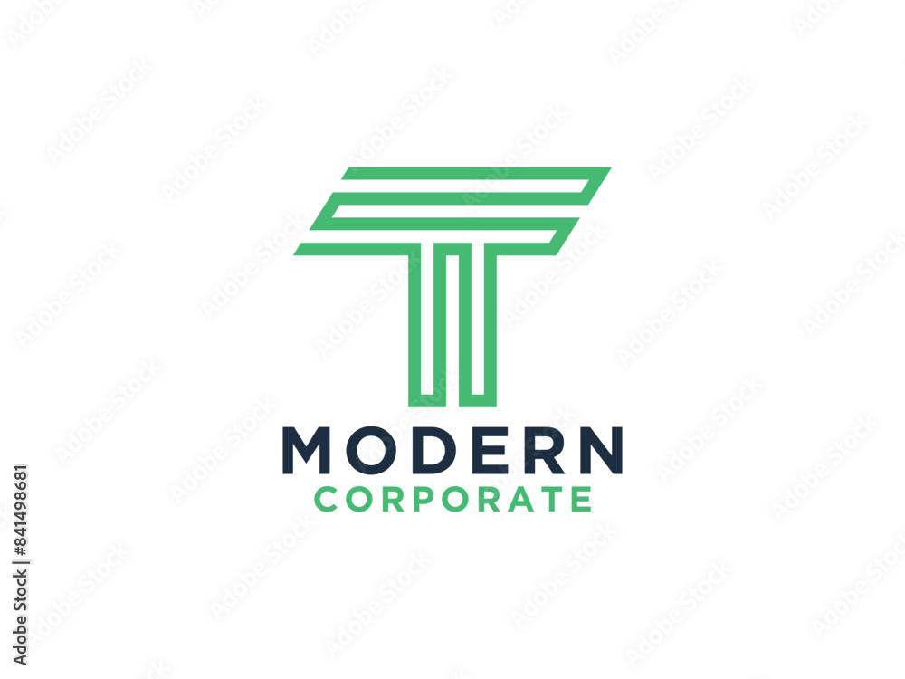 T monogram initials letter logo concept. T monogram initials letter logo concept.
