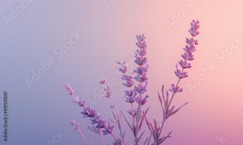 Lavender flower on white background
