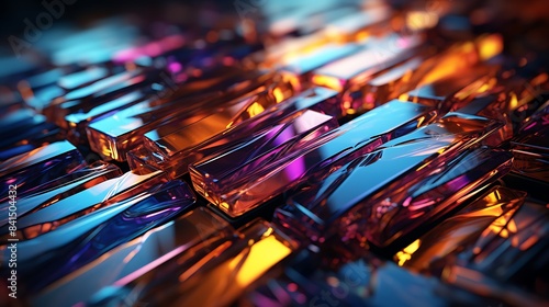 **Abstract glass texture, vibrant luminous neon reflections, digital render- Image #3 @BAN ME?