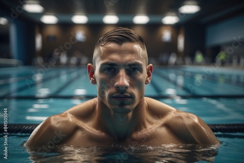 a male swimmer in the pool