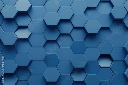 Modern geometric abstract blue hexagonal background with 3d pattern, contemporary design, and stylish minimalistic texture for wallpaper, art, and architectural use