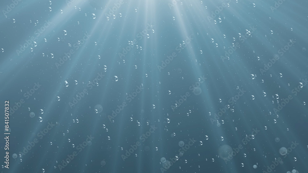 Underwater Rising Bubbles with Sun Loop Background 4K 1:1 16:9 9:16 ...