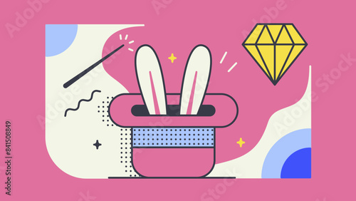 Rabbit in a magician's hat