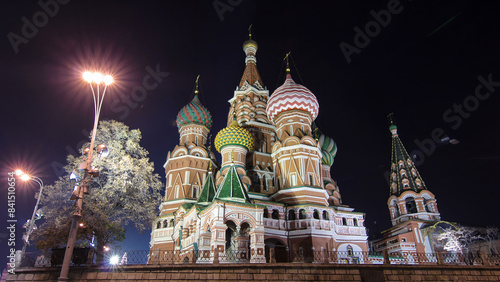 Back side of St. Basils cathedral timelapse hyperlapse in Moscow, Russia