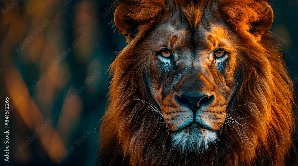 Majestic Lion s Captivating Face in the Savannah Landscape Majestic Lion s Captivating Face in the Savannah Landscape