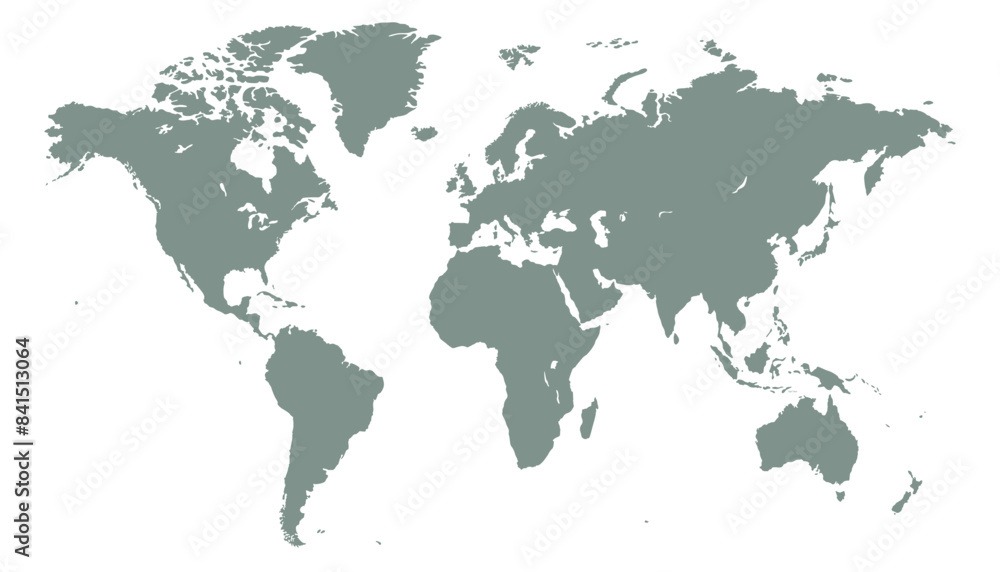 Naklejka premium World map. Modern color vector map. Silhouette map 